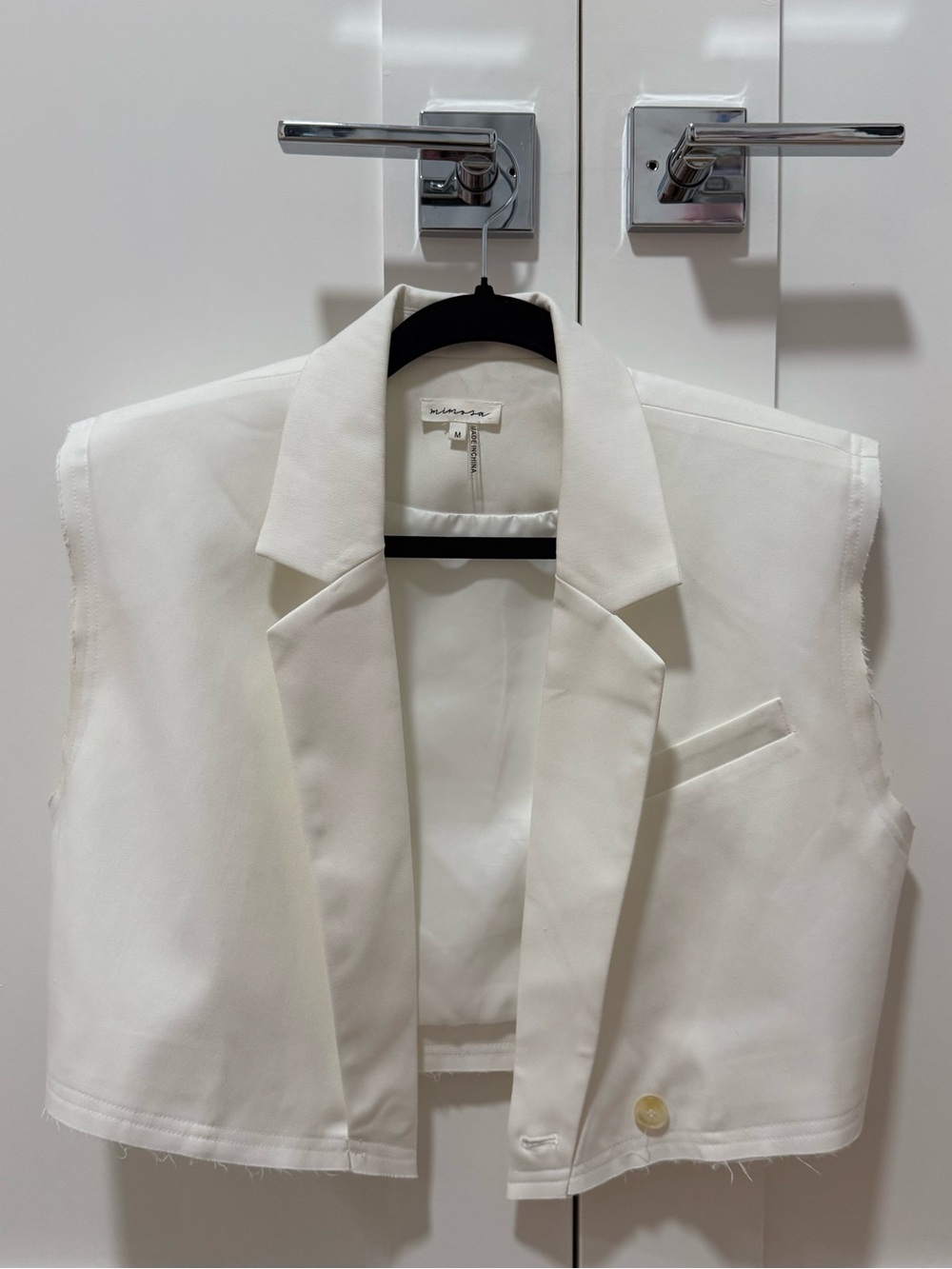 Mimosa White Sleeveless Blazer Vest